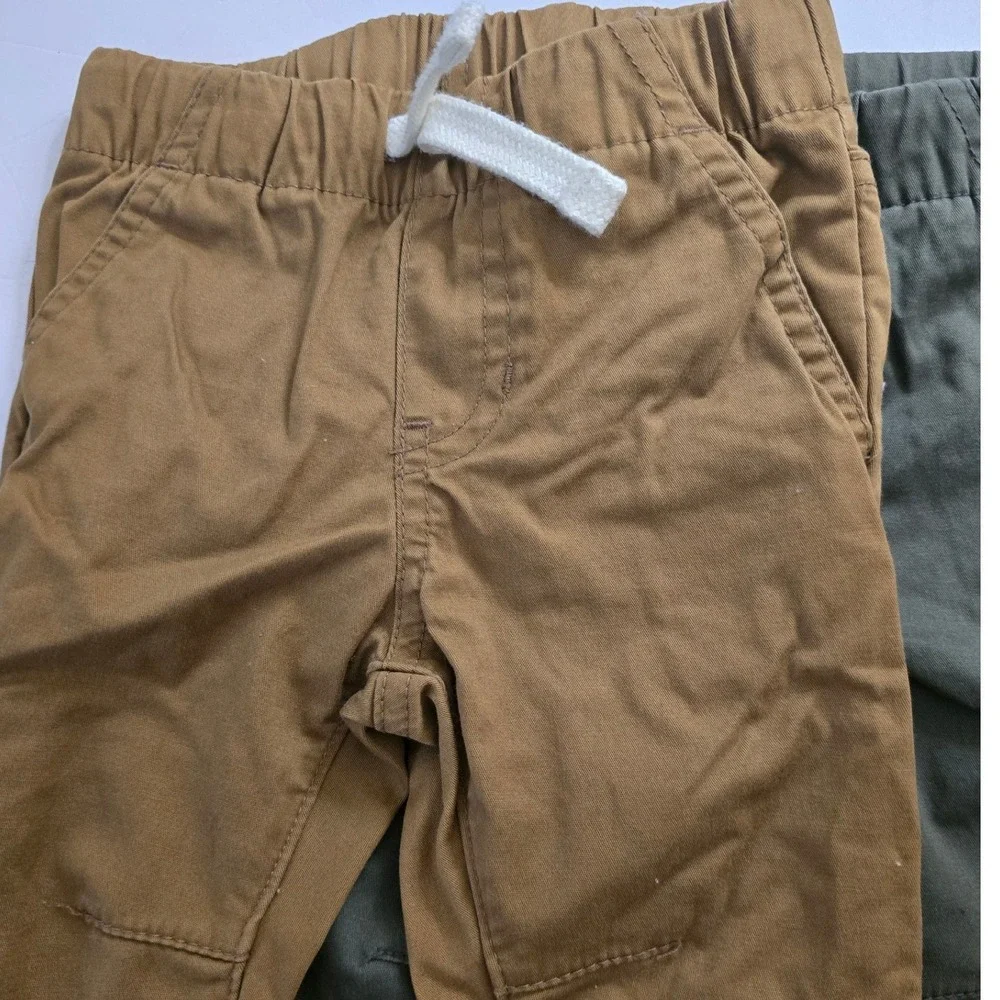 Cat & Jack Toddler Boys Jogger Pants 12M Bundle Brown Green Navy 3 Pack